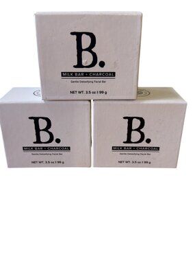 (3) Beekman 1802 Milk Bar + Charcoal  3.5 oz Gentle Detox Facial Bar NEW SEALED